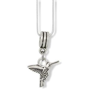 Hummingbird 3D Bird Charm Snake Chain Necklace